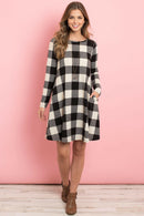 Long Sleeves Plaid Midi.