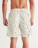 Abstract Gold Leaves 7" Classic Men Swim Trunk.