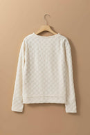 Tiffany Textured Thumbhole Sleeve Top.