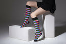 Women's Colorful Stripe Knee High Socks Set.