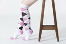 Women's Mixed & Match Argyle Knee High Socks Set.