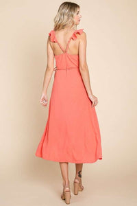 Culture Code Ruffle Detail Surplice Wrap Slip Dress.