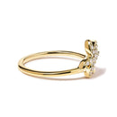 10K Yellow Gold 1/10 Cttw Diamond  Palm Tree Statement Ring (H-I Color, I1-I2 Clarity).