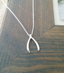 Silver Wishbone Necklace.