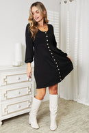 Double Take Scoop Neck Empire Waist Long Sleeve Magic Dress.