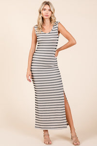 Mittoshop Striped Scoop Neck Sleeveless Maxi Dress.