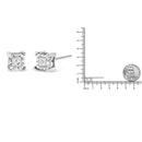 .925 Sterling Silver Miracle Set Princess-Cut Diamond Solitaire Stud Earrings (H-I Color, SI2-I1 Clarity)