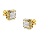 10KT Yellow Gold Diamond Stud Earrings (1/2 Cttw, H-I Color, SI2-I1 Clarity).