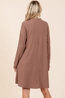 Mittoshop Mock Neck Long Sleeve Dress with Pockets.