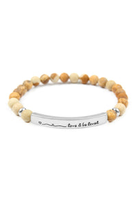 "Love and Be Loved" Natural Stone Stretch Bracelet.