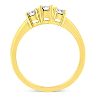 10K Yellow Gold 3.0 Cttw Diamond Eight-Row Bypass Crossover Statement Band Ring (H-I Color, I2-I3 Clarity).