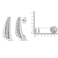 .925 Sterling Silver 0.50 Cttw Round Diamond Graduated Huggie Stud Earrings (I-J Color, I2-I3 Clarity).