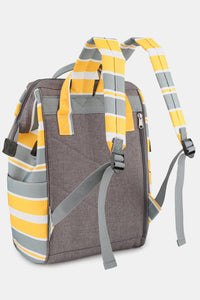 Himawari Striped Waterproof Nylon Backpack Bag with Side Pockets.