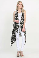 Semi Sheer Floral Vest Cardigan.