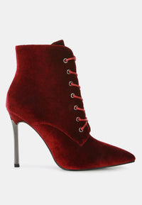 Velvet High Heeled Velvet Boots by RUW.