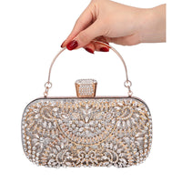 Diamond Evening Clutch Bag Wedding Golden Clutch Purse Chain Shoulder Handbag.