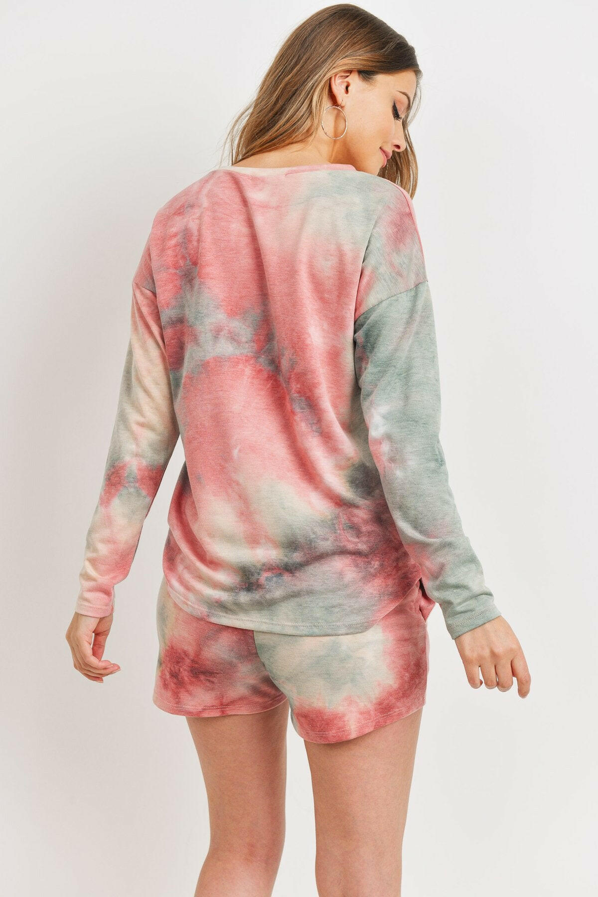 Tie Dye Top and Shorts Set With Self Tie.