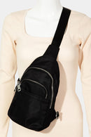 Fame Solid Color Nylon Sling Bag.