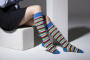 Women's Colorful Stripe Knee High Socks Set.