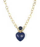 Lapis Lazuli Heart Chain Necklace.