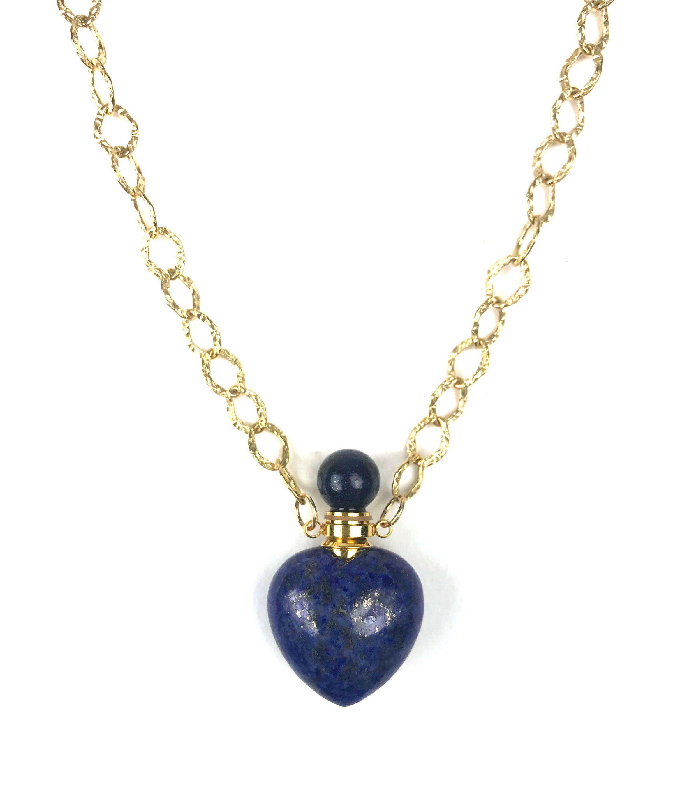 Lapis Lazuli Heart Chain Necklace