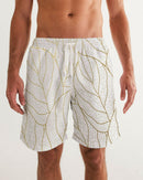 Abstract Gold Leaves 7" Classic Men Swim Trunk.