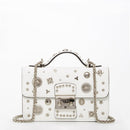 The Hollywood White Leather Crossbody Bag.