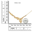 18K Yellow Gold 1/2 Cttw Brown Diamond and Multi-Size Oval Yellow Sapphire Cluster Cascade Station Necklace (Brown Color.