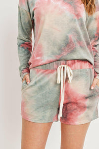 Tie Dye Top and Shorts Set With Self Tie.