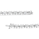 .925 Sterling Silver Lab-Grown Birthstone and 1/6 Cttw Round Diamond Tennis Bracelet (H-I Color, I1-I2 Clarity)