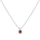 10K White Gold 1/4 Cttw Round Brilliant Cut Lab Grown Diamond 4-Prong Solitaire Pendant Necklace.