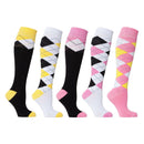 Women's Mixed & Match Argyle Knee High Socks Set.