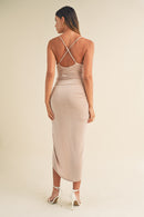 Mable Draped Detail Cami Midi Dress.