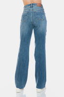 Judy Blue Full Size Tummy Control Cut Raw Hem Straight Jeans.