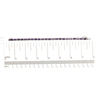 .925 Sterling Silver 9 1/2 Cttw Alternating Oval Amethyst and White Diamond Accent Link Tennis Bracelet (I-J Color, I3 C.