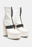 Boomer Chunky High Block Heel Boots.