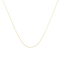 10K Gold 0.5 Mm Slender & Dainty Fine Rope Chain Necklace.