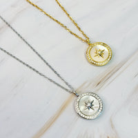 Shine Compass Open Locket Pendant Necklace.