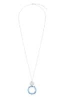 Myn1327 - Glass Beaded Hoop Pendant Necklace.