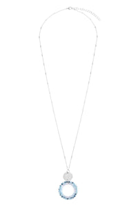 Myn1327 - Glass Beaded Hoop Pendant Necklace.