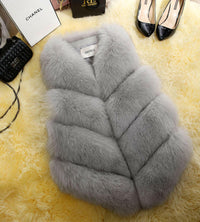 Faux Fur Sleeveless Vest Winter Thick Coats Women New Fashion Casual Jacket.