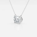 1.00 Ctw Oval Lab Grown Diamond Solitaire Pendant in White /Yellow.