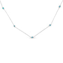 Sterling Silver Treated Diamond by Yard Necklace (1/2 Cttw, Blue Color, I2-I3 Clarity).