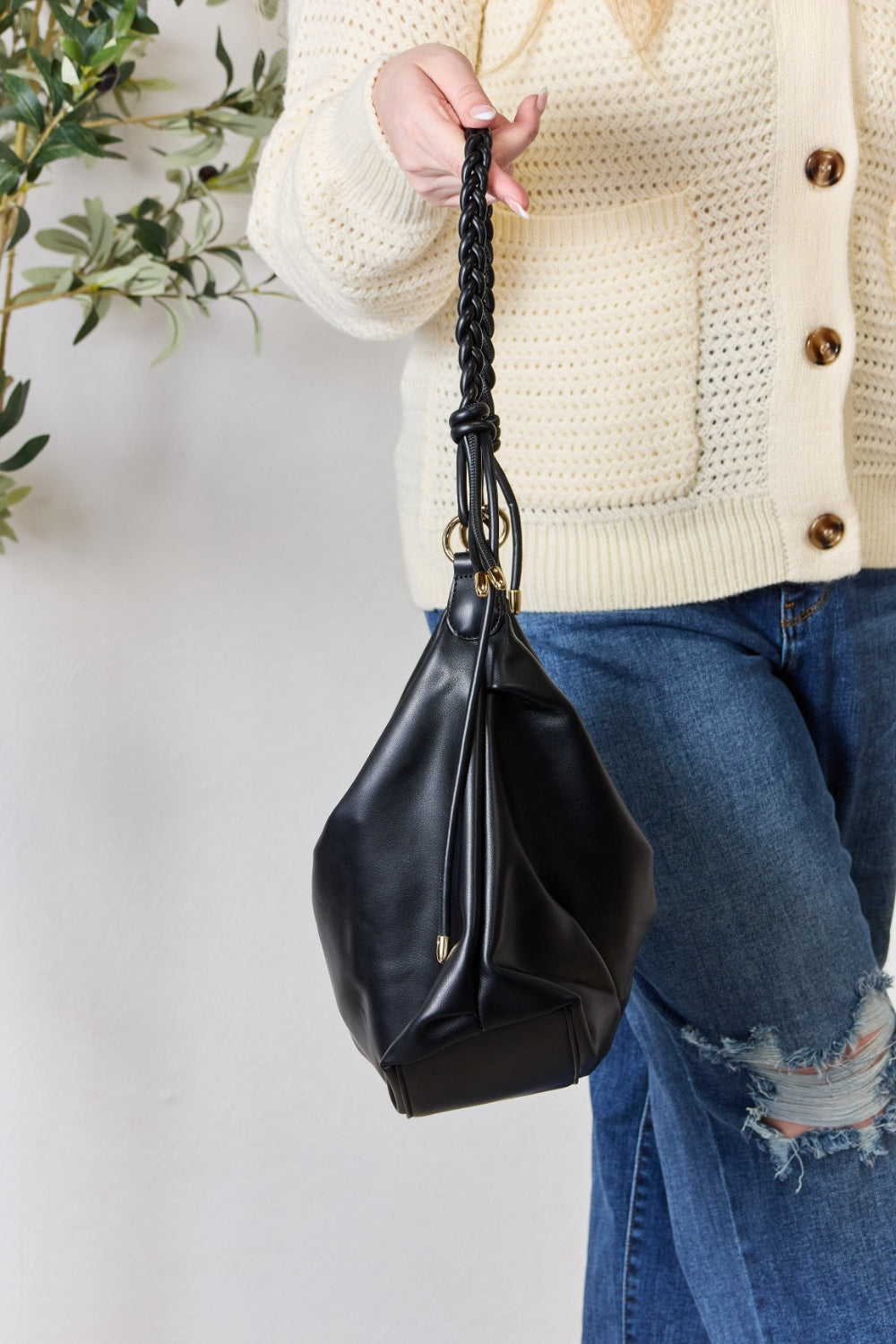 SHOMICO Braided Strap Shoulder Bag.