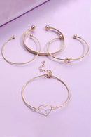 Gold Love Geometric Cross Bracelet 4-Piece Set.