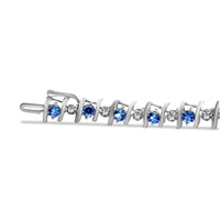 .925 Sterling Silver Lab-Grown Birthstone and 1/6 Cttw Round Diamond Tennis Bracelet (H-I Color, I1-I2 Clarity)