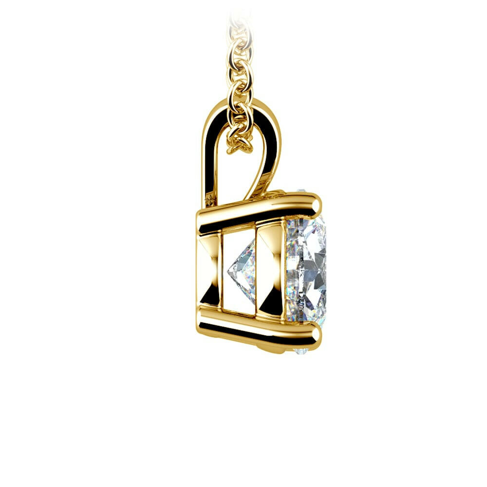 1.00 CTW AGI Certified Lab Grown Diamond Pendant - G/vs Clarity Round Cut in Choice of 14K White or Yellow Gold