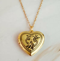 Nostalgic Heart Initial Open Locket Necklace.