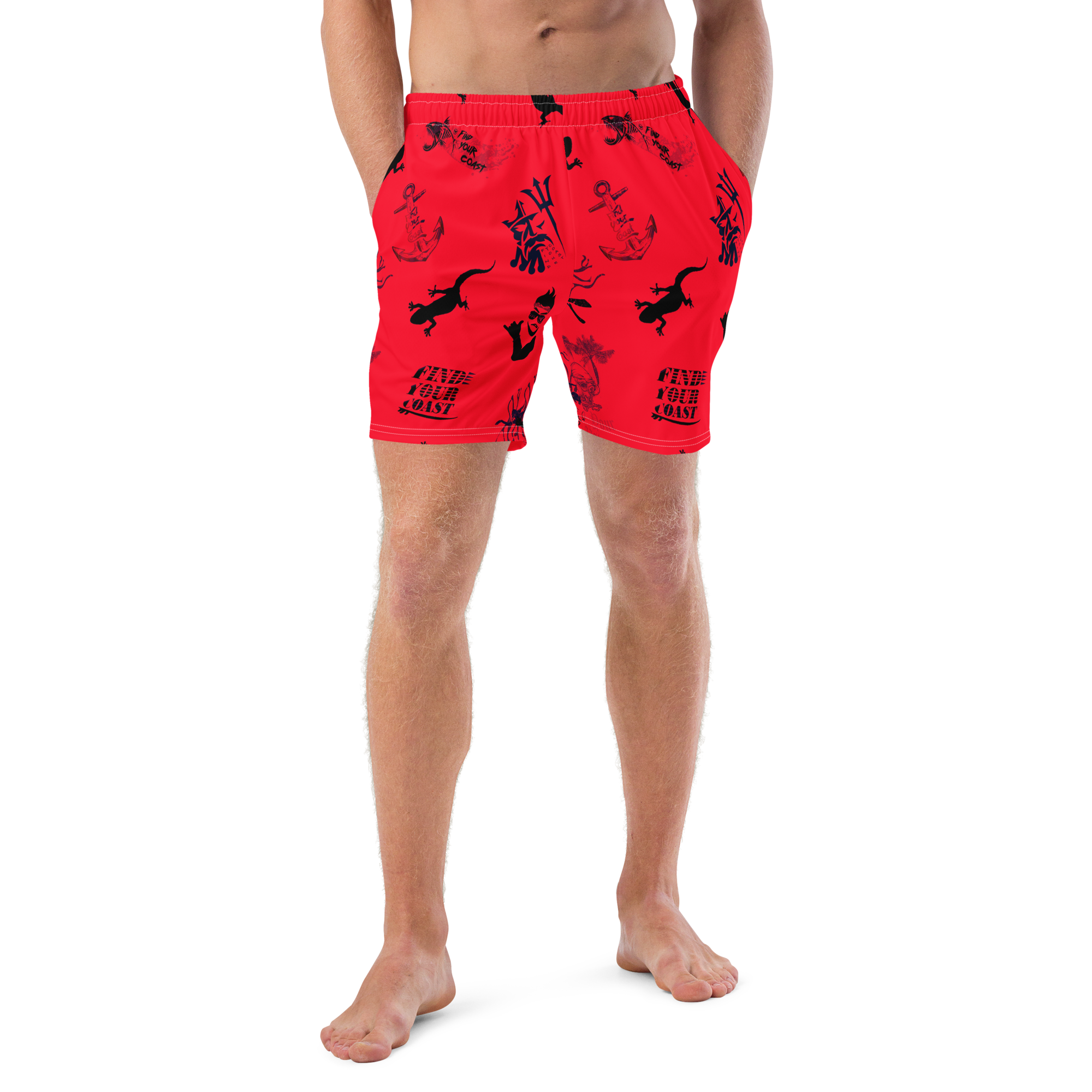 Men's Find Your Coast Parade Recycled Mid-Length UPF 50+ Swim Shorts