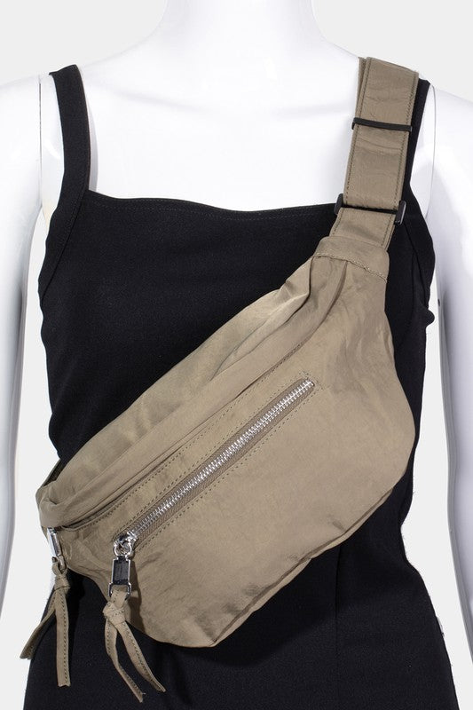 Fame Multi Pocket Nylon Crossbody Bag.